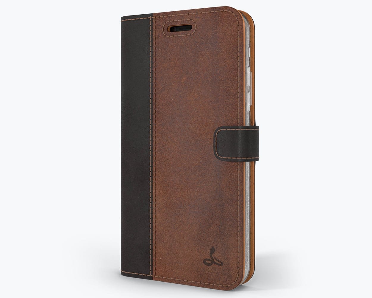 Apple iPhone XS Max - Vintage Two Tone Leather Wallet (Almost Perfect) TT Black/Brown - Snakehive UK