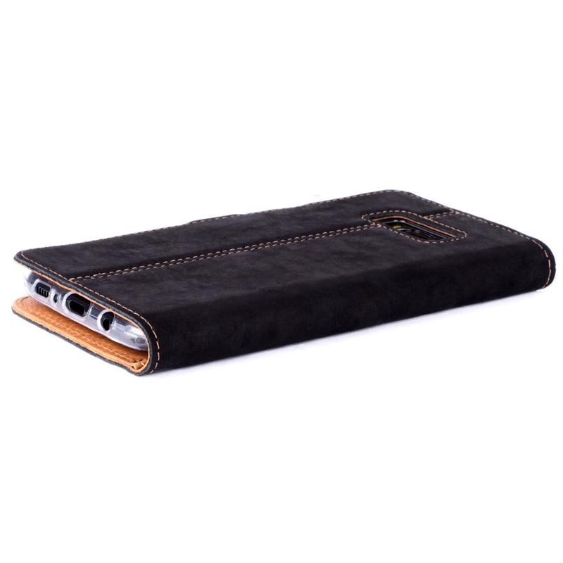 Samsung Galaxy S8 Plus - Vintage Two Tone Leather Wallet (Almost Perfect) TT Black/Plum Samsung Galaxy S8 Plus - Snakehive UK