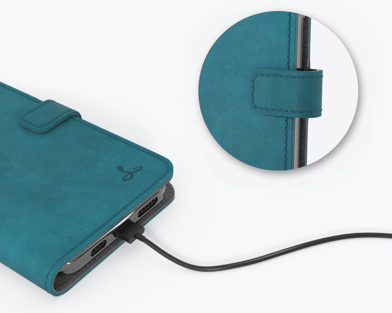 Apple iPhone 12 Pro - Vintage Leather Wallet Grey Apple iPhone 12 Pro - Snakehive UK