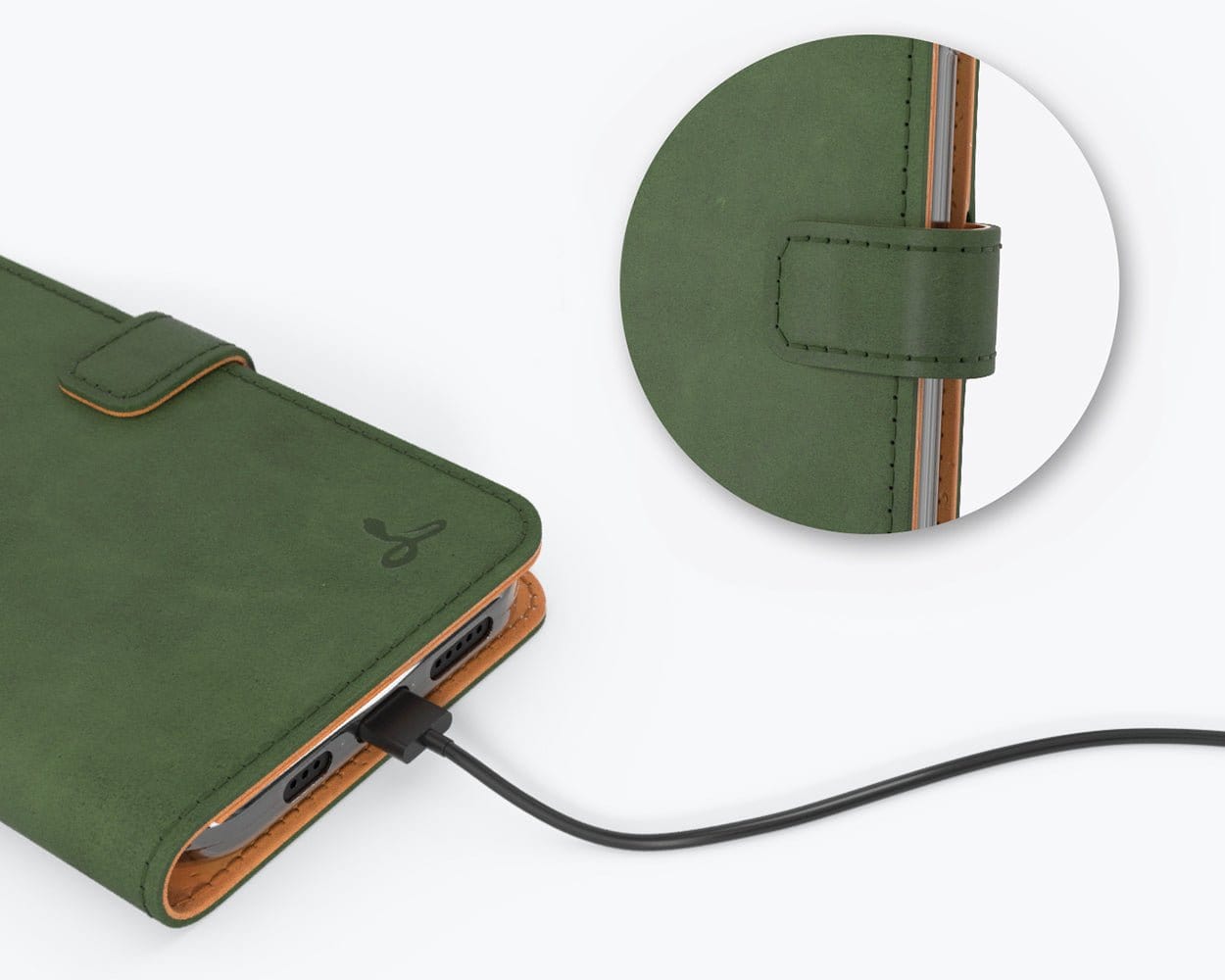 Apple iPhone 12 Pro - Vintage Leather Wallet Grey Apple iPhone 12 Pro - Snakehive UK