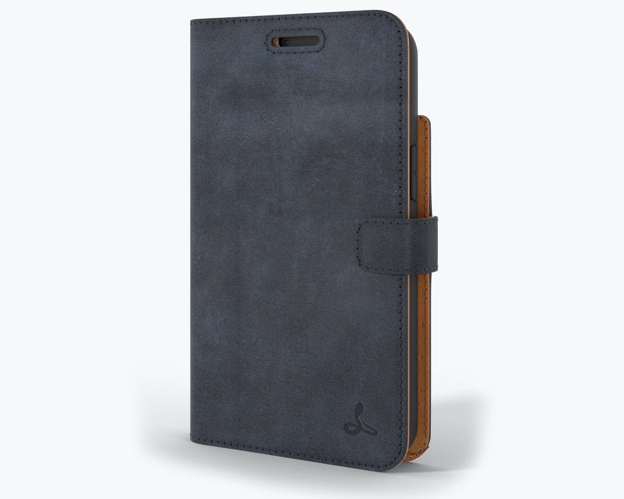 Apple iPhone 13 Pro Max - Vintage Leather Wallet Navy Apple iPhone 13 Pro Max - Snakehive UK