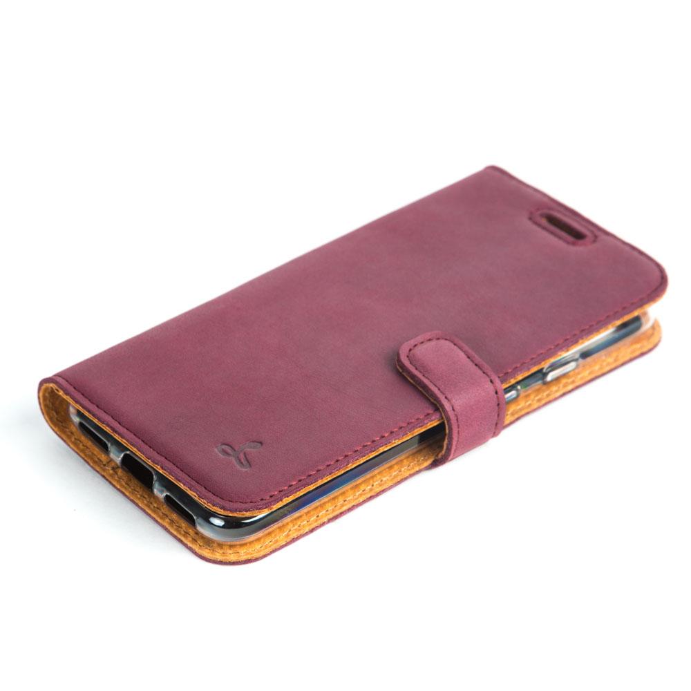 Vintage Leather Wallet - Google Pixel 4 XL Plum Google Pixel 4 XL - Snakehive UK