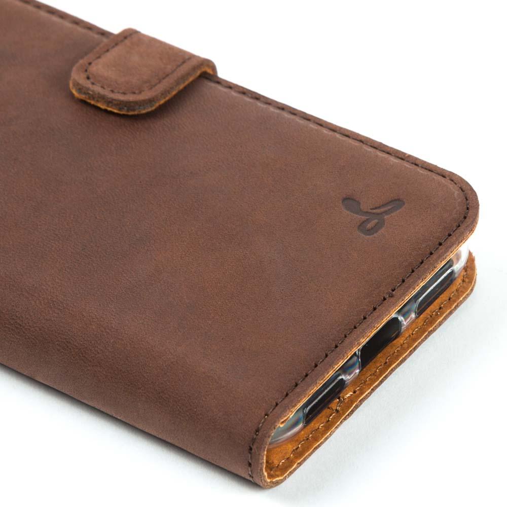 Vintage Leather Wallet - Google Pixel 4 XL Plum Google Pixel 4 XL - Snakehive UK