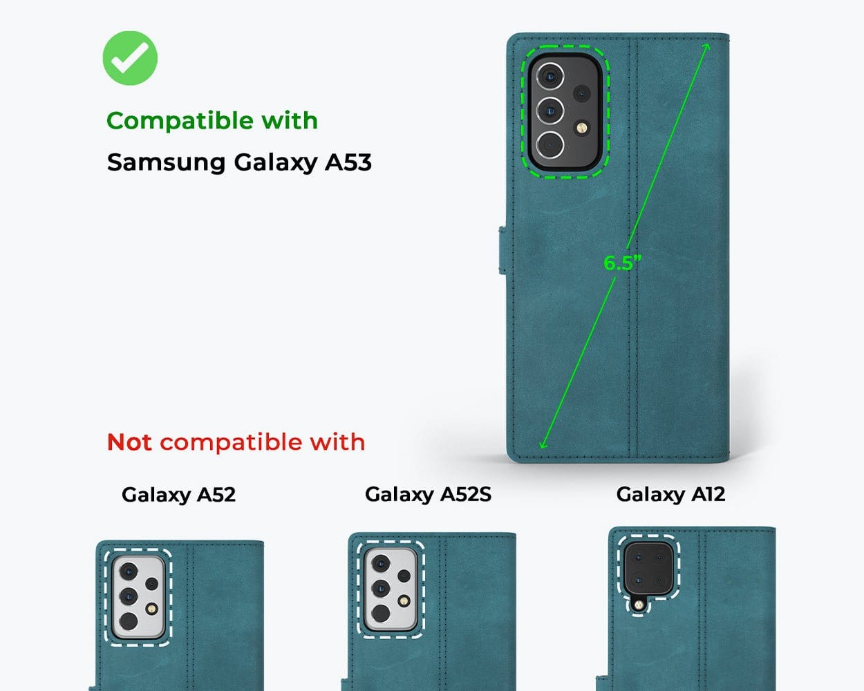 Samsung Galaxy A53 - Vintage Leather Wallet Teal Samsung Galaxy A53 - Snakehive UK