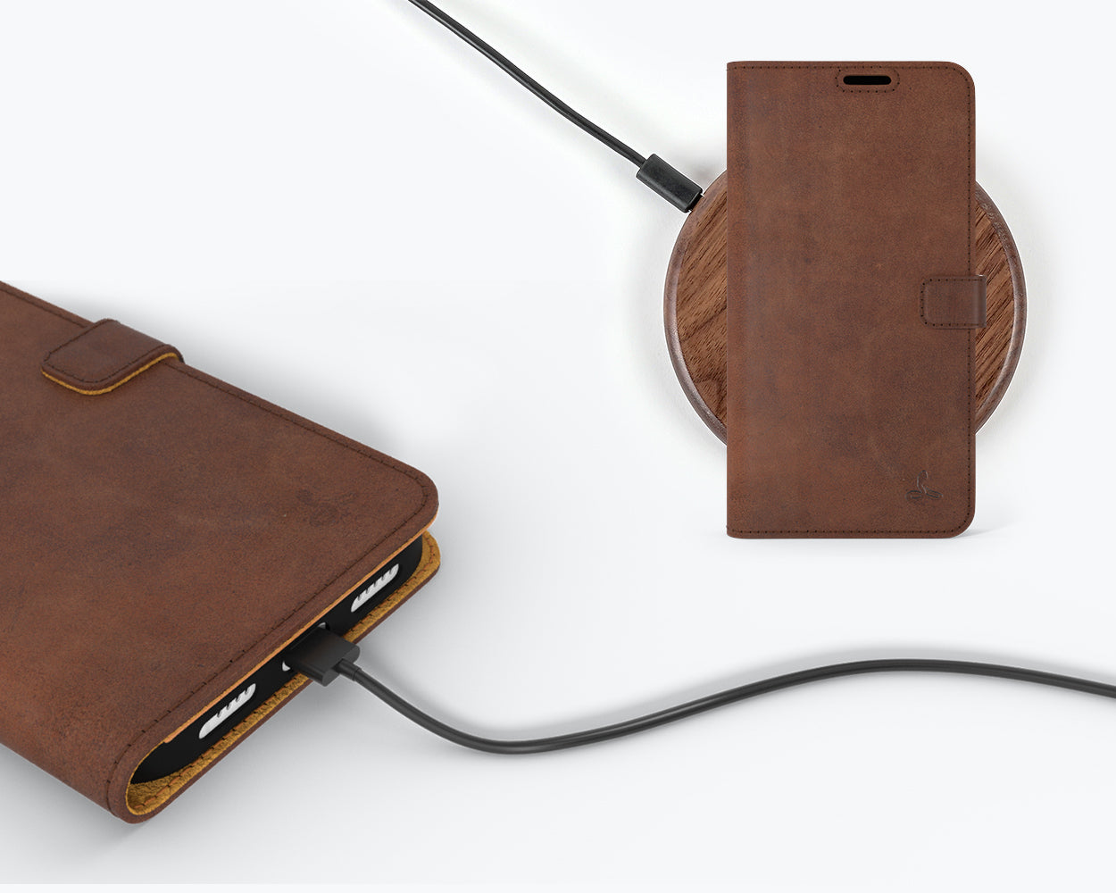 Apple iPhone 14 - Vintage Leather Wallet