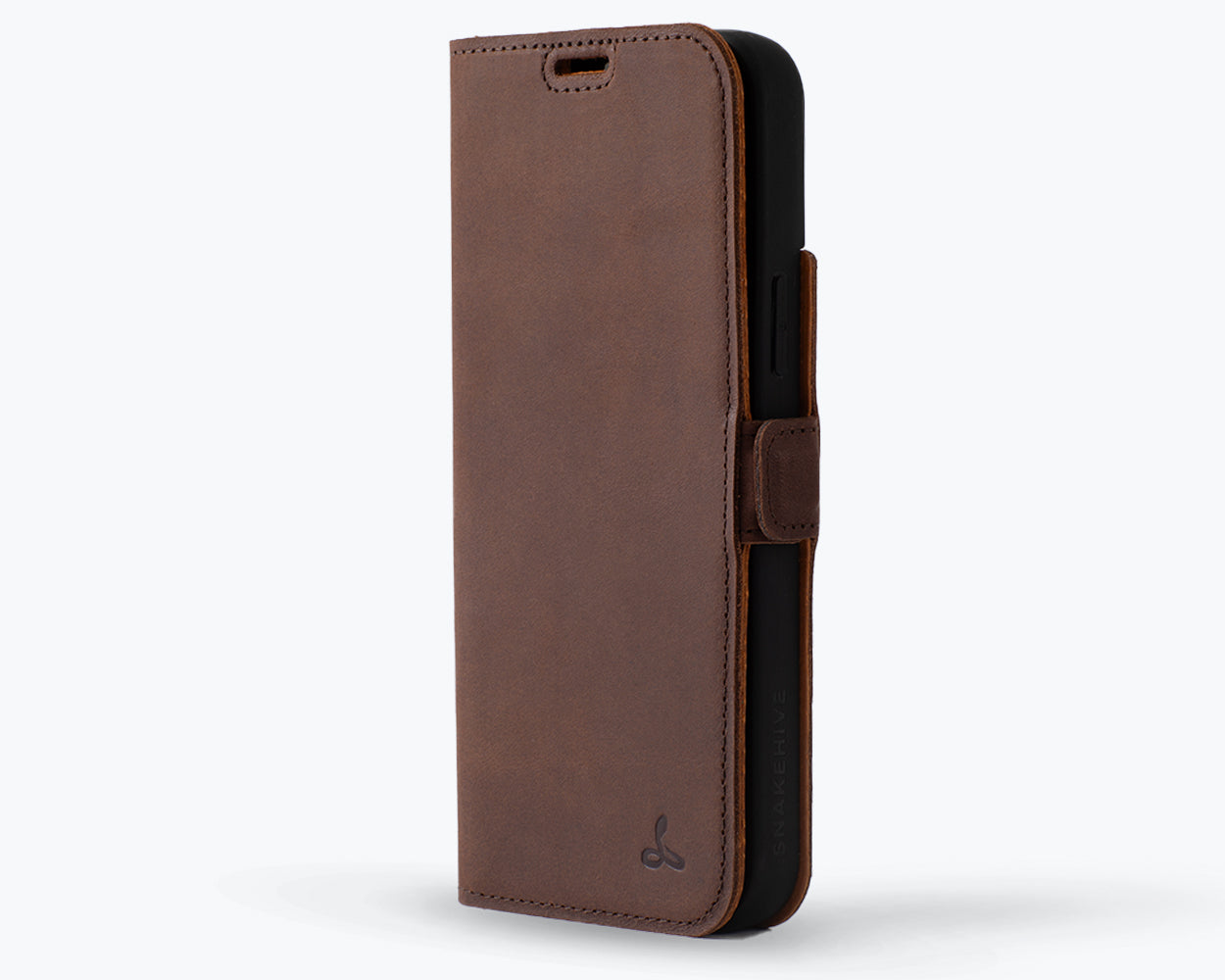 Apple iPhone 15 Plus - Vintage Leather Wallet (Side Clasp)