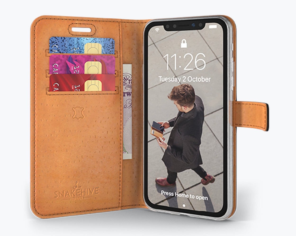 Apple iPhone XS Max - Vintage Two Tone Leather Wallet (Almost Perfect) TT Black/Plum - Snakehive UK