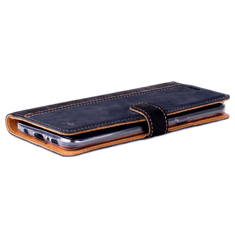 Samsung Galaxy S8 Plus - Vintage Two Tone Leather Wallet (Almost Perfect) TT Black/Plum Samsung Galaxy S8 Plus - Snakehive UK