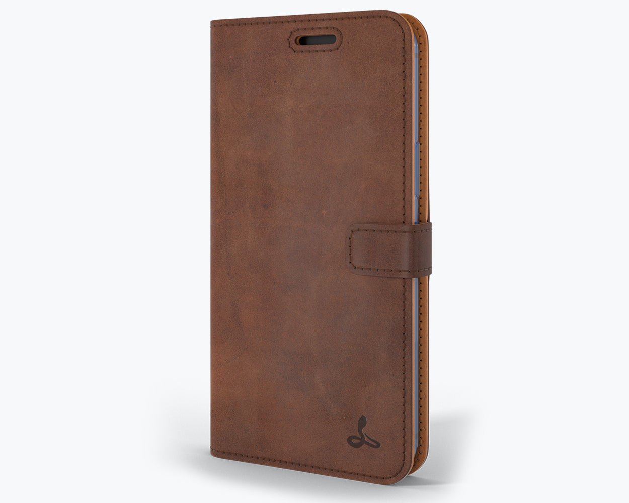 Apple iPhone 12 Pro Max - Vintage Leather Wallet Chestnut Brown Apple iPhone 12 Pro Max - Snakehive UK