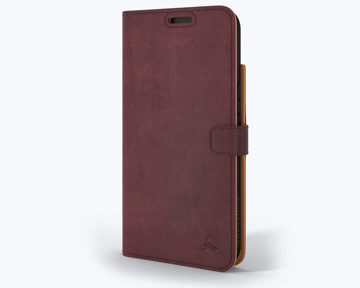 Apple iPhone 14 - Vintage Leather Wallet Plum Apple iPhone 14 - Snakehive UK