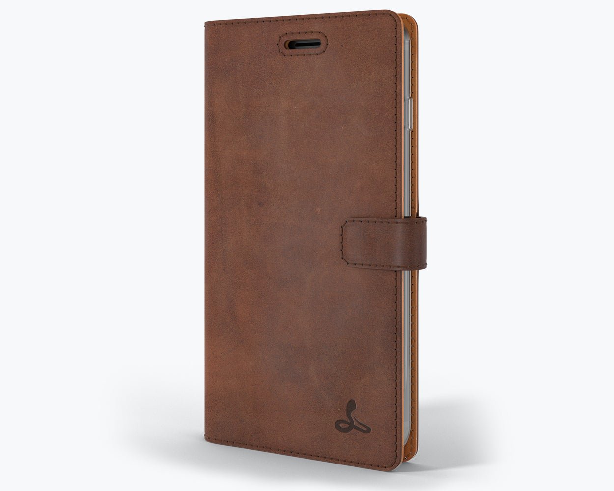 Apple iPhone 7 Plus - Vintage Leather Wallet (Almost Perfect) Chestnut Brown Apple iPhone 7 Plus - Snakehive UK