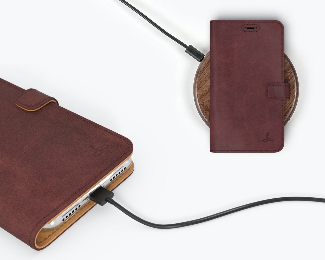 Apple iPhone X/XS - Vintage Leather Wallet (Almost Perfect) Plum Apple iPhone X/XS - Snakehive UK