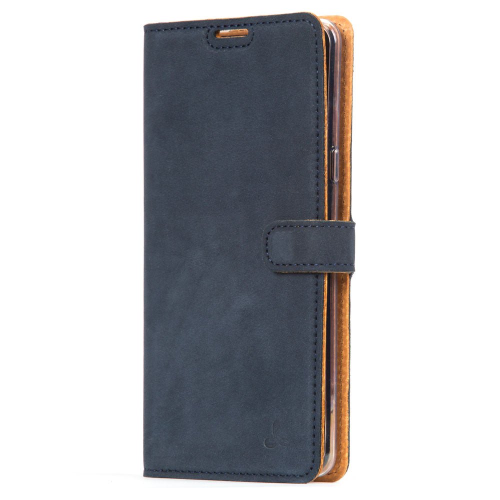 Samsung Galaxy S10 5G - Vintage Leather Wallet Navy Samsung Galaxy S105G - Snakehive UK
