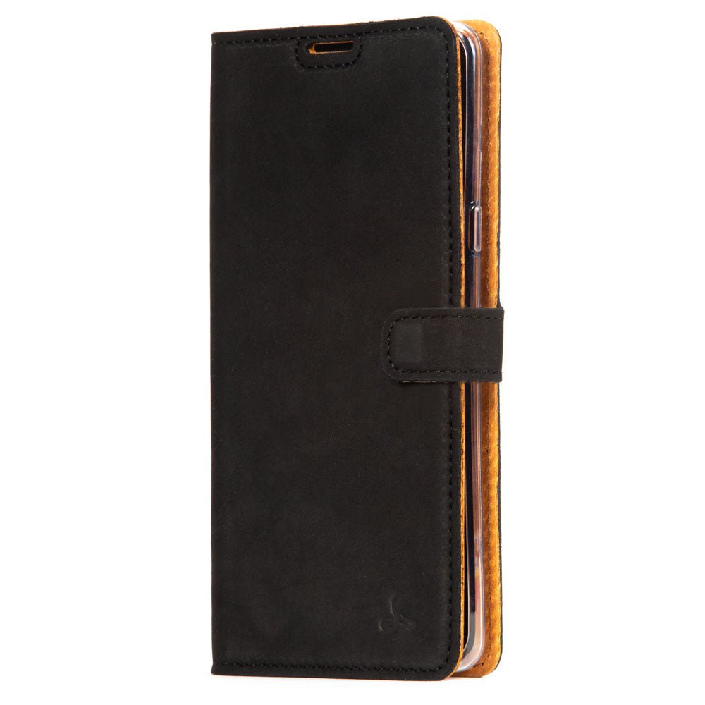 Samsung Galaxy S10 E - Vintage Leather Wallet Black Samsung Galaxy S10e - Snakehive UK