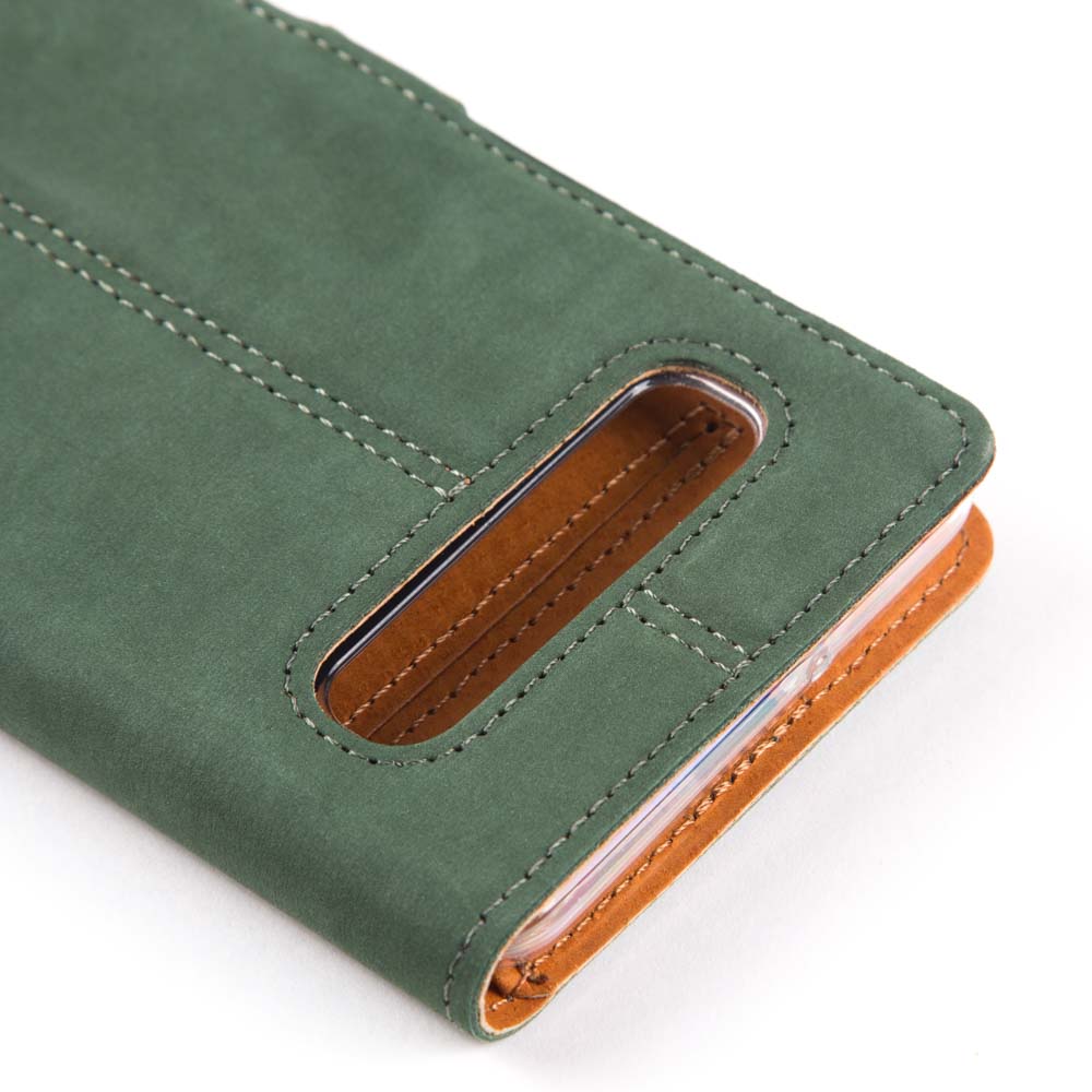 Samsung Galaxy S10 E - Vintage Leather Wallet Bottle Green Samsung Galaxy S10e - Snakehive UK