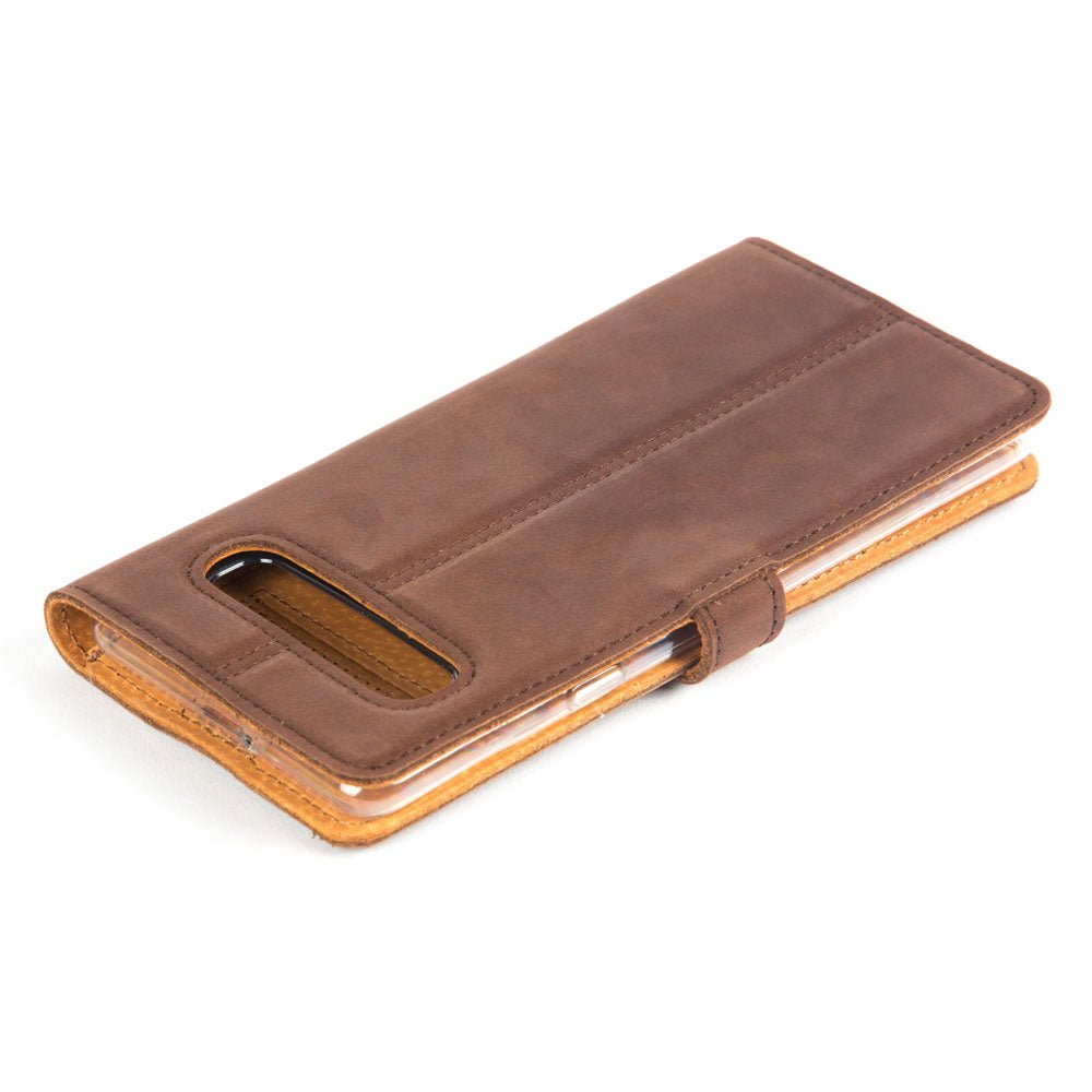 Samsung Galaxy S10 E - Vintage Leather Wallet Bottle Green Samsung Galaxy S10e - Snakehive UK