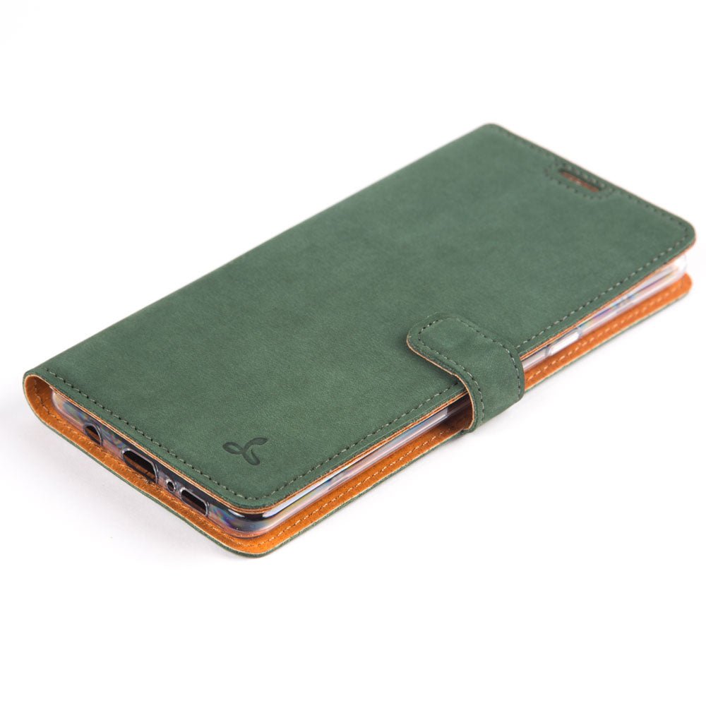 Samsung Galaxy S10 E - Vintage Leather Wallet Bottle Green Samsung Galaxy S10e - Snakehive UK