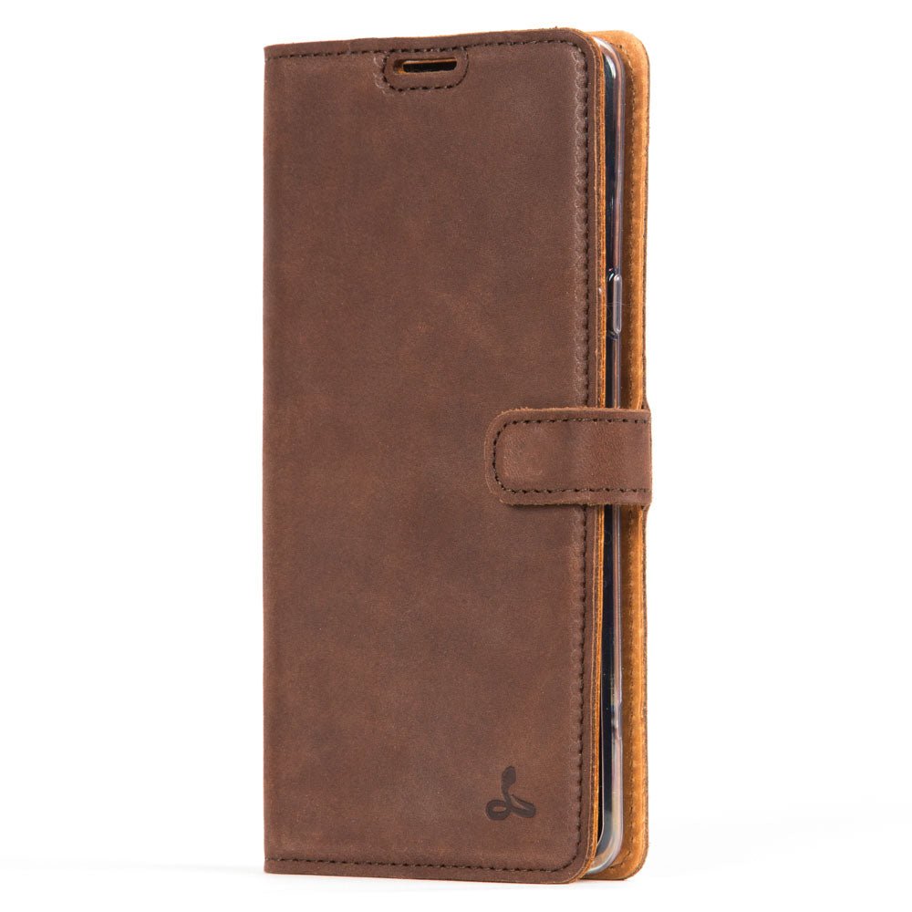 Samsung Galaxy S10 E - Vintage Leather Wallet Chestnut Brown Samsung Galaxy S10e - Snakehive UK