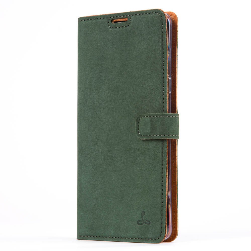 Samsung Galaxy S10 - Vintage Leather Wallet (Almost Perfect) Bottle Green Samsung Galaxy S10 - Snakehive UK