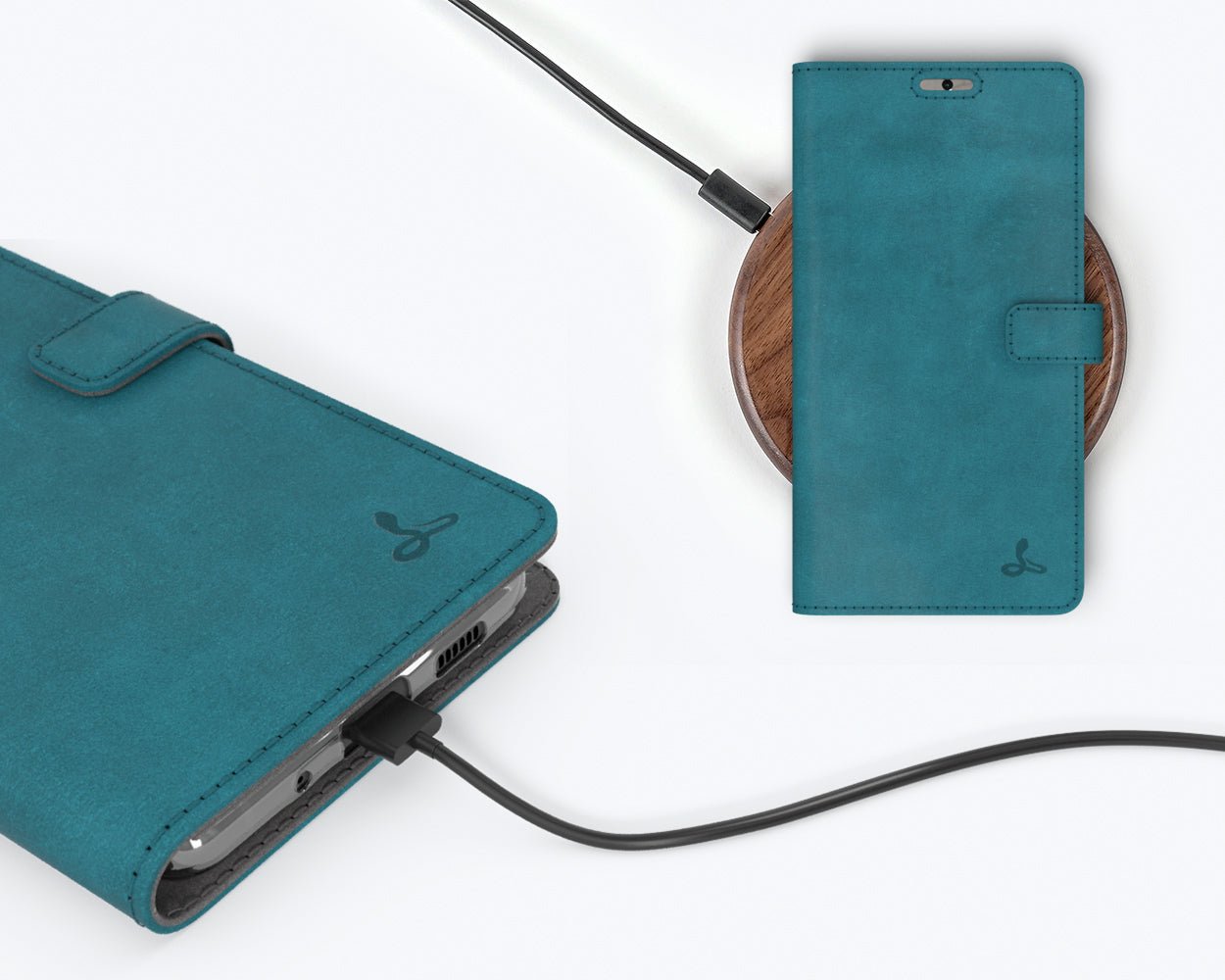 Samsung Galaxy S20 Plus - Vintage Leather Wallet Teal Samsung Galaxy S20 Plus - Snakehive UK