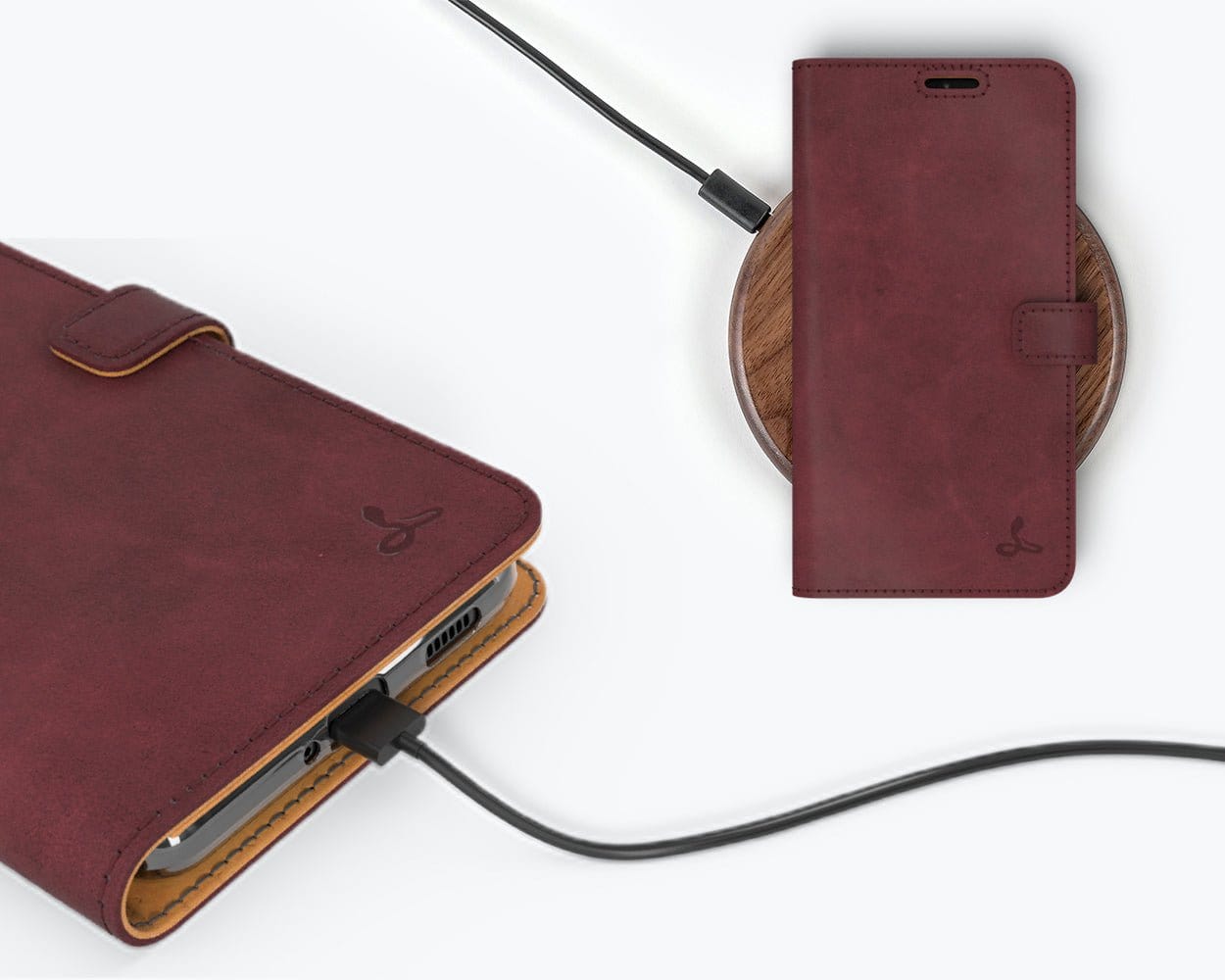 Samsung Galaxy S21 Ultra - Vintage Leather Wallet (Almost Perfect) Plum Samsung Galaxy S21 Ultra - Snakehive UK