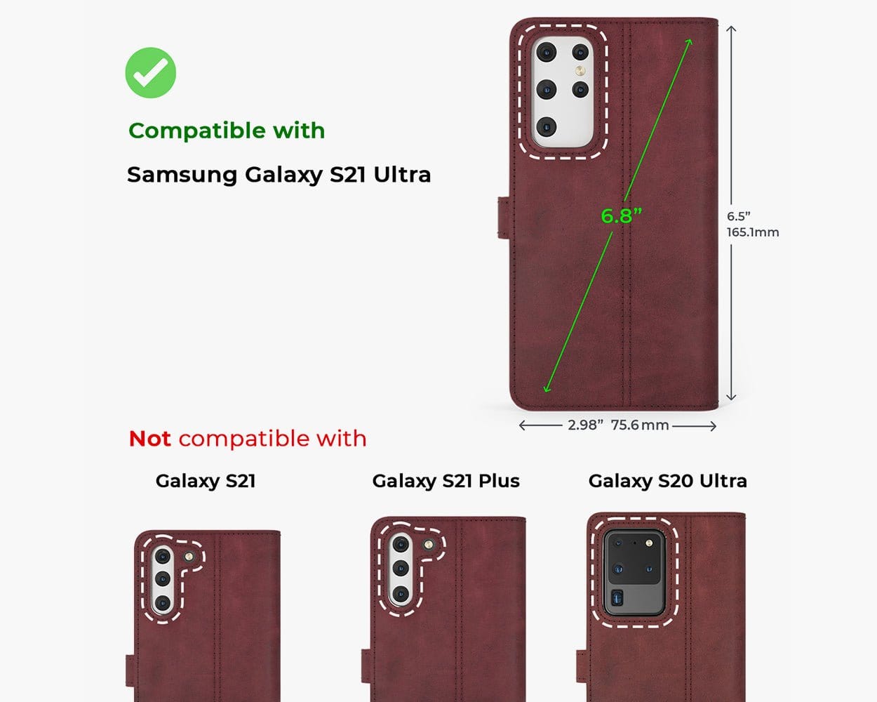 Samsung Galaxy S21 Ultra - Vintage Leather Wallet (Almost Perfect) Plum Samsung Galaxy S21 Ultra - Snakehive UK