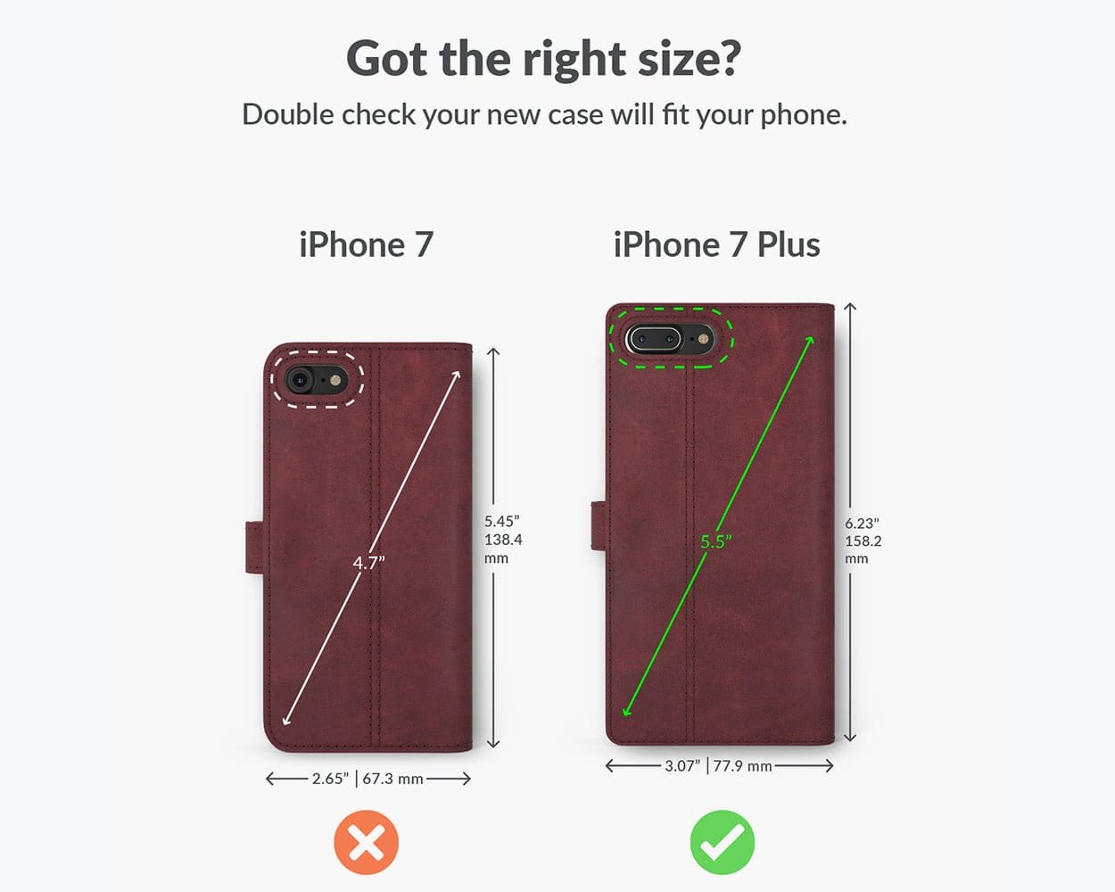Apple iPhone 7 Plus - Vintage Leather Wallet (Almost Perfect) Red Apple iPhone 7 Plus - Snakehive UK