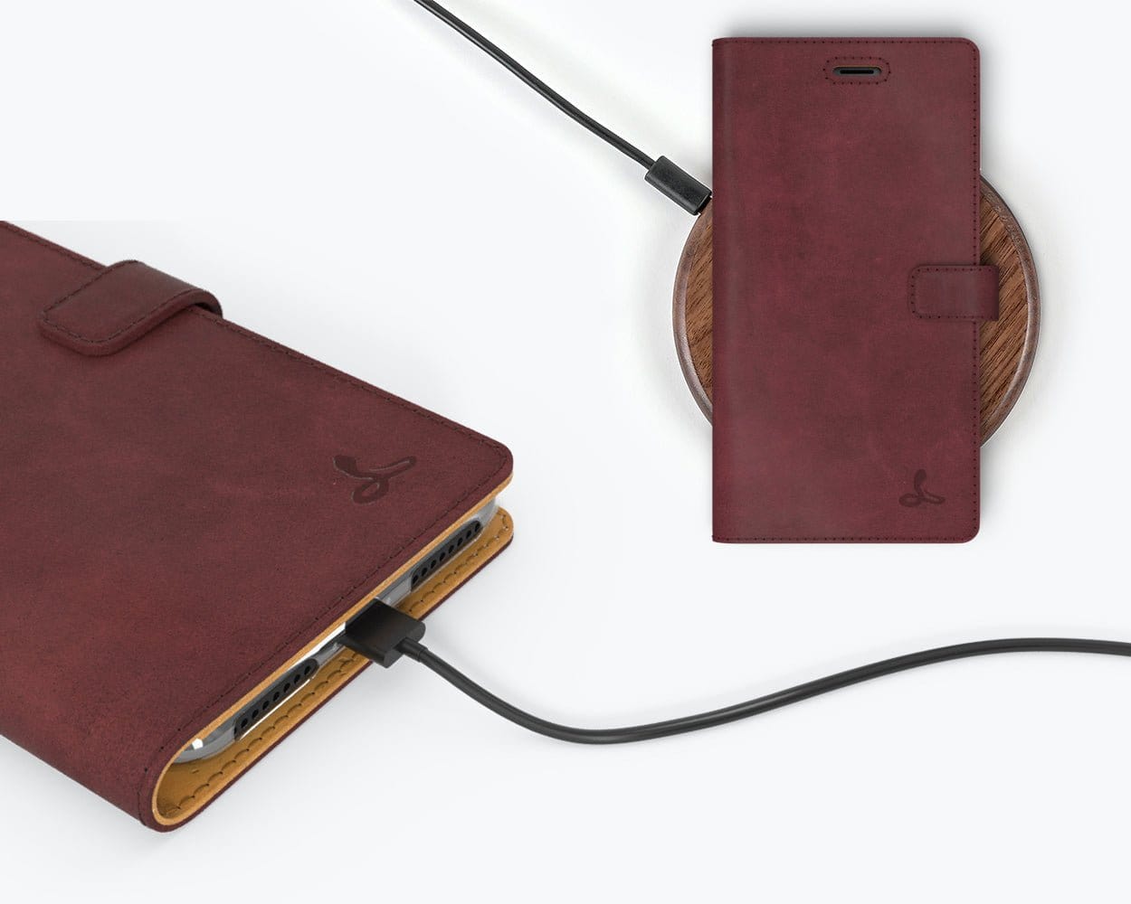 Apple iPhone 7 Plus - Vintage Leather Wallet (Almost Perfect) Red Apple iPhone 7 Plus - Snakehive UK