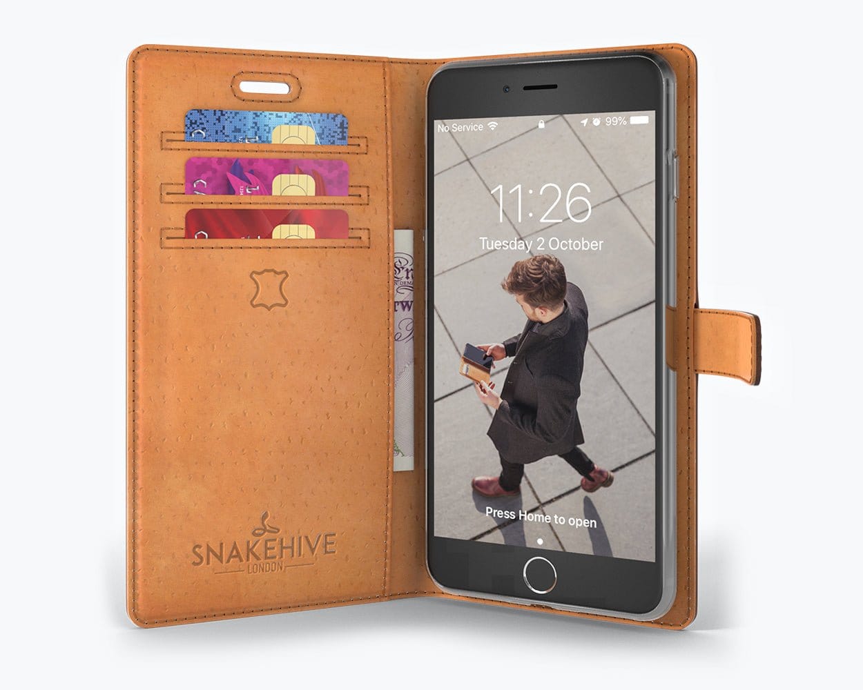 Apple iPhone 7 Plus - Vintage Leather Wallet (Almost Perfect) Red Apple iPhone 7 Plus - Snakehive UK