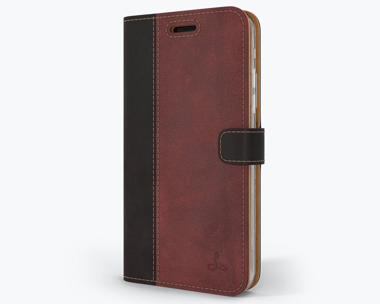 Vintage Two Tone Leather Wallet - Apple iPhone X/XS TT Black/Plum Apple iPhone X/XS - Snakehive UK