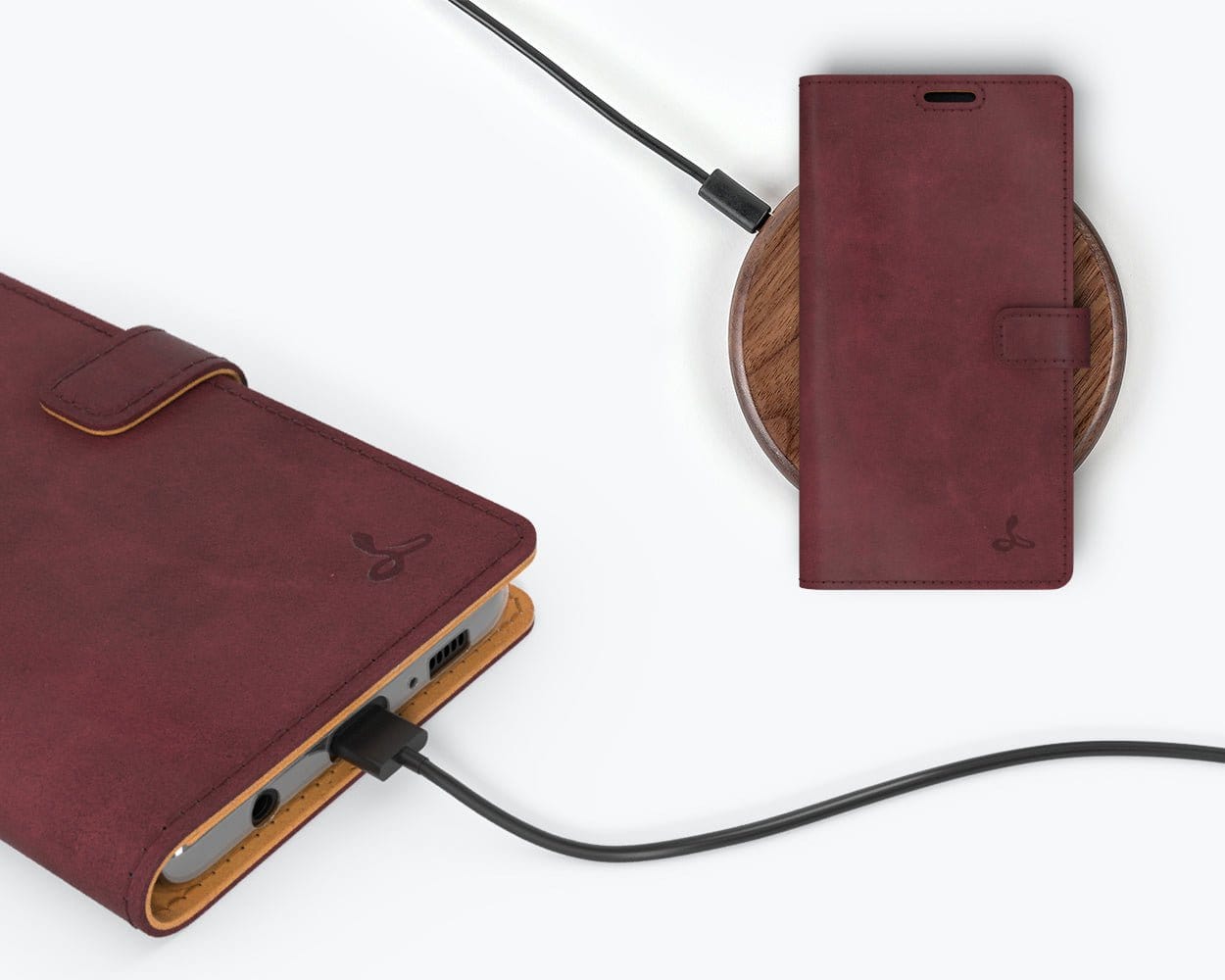Samsung Galaxy S10 Plus - Vintage Leather Wallet Plum Samsung Galaxy S10 Plus - Snakehive UK