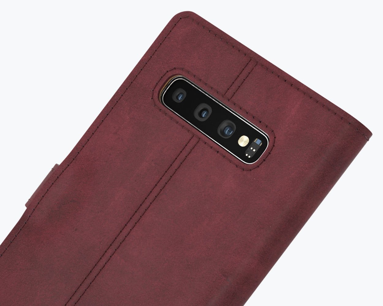 Samsung Galaxy S10 Plus - Vintage Leather Wallet Plum Samsung Galaxy S10 Plus - Snakehive UK