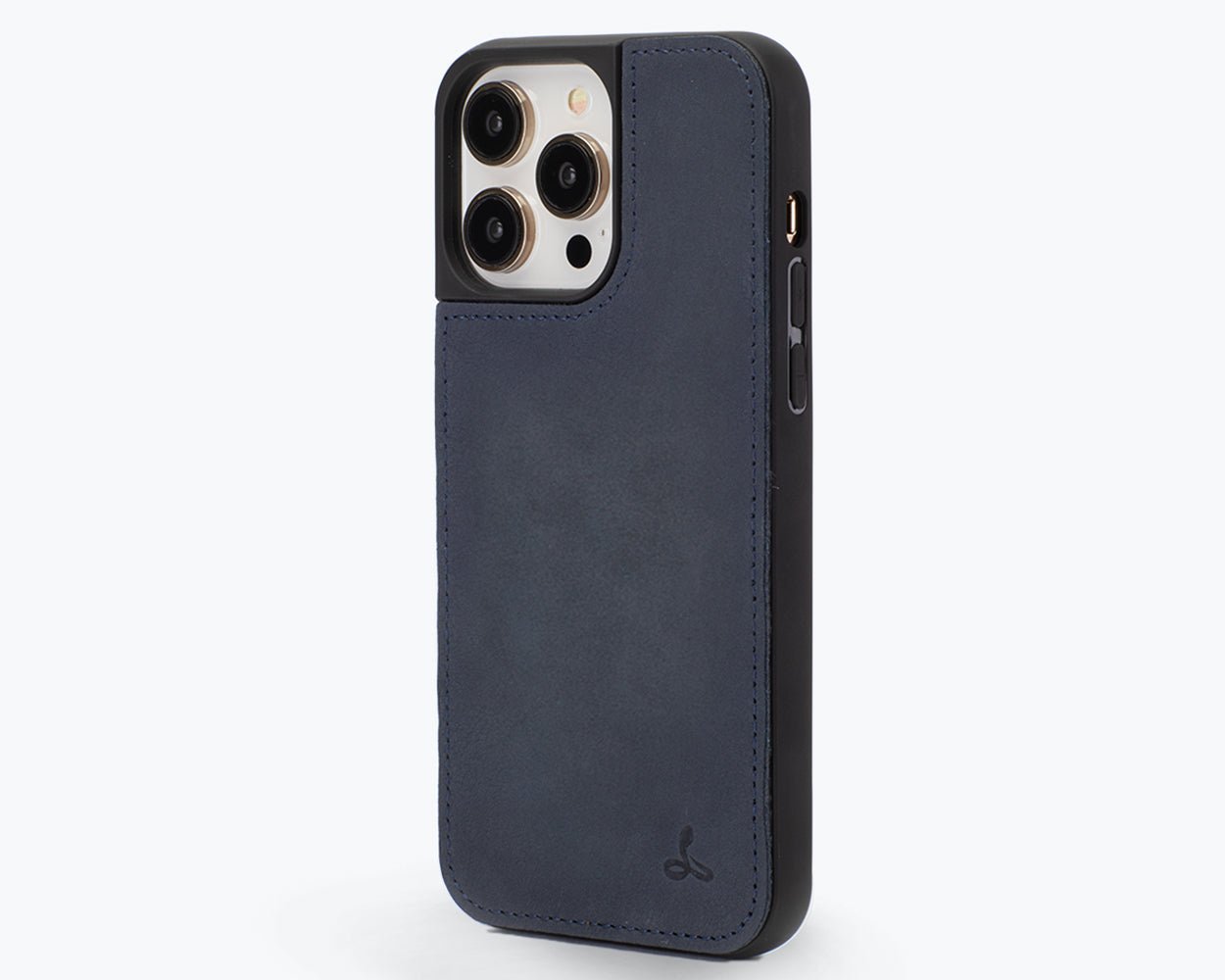 Vintage Leather Back Case - Apple iPhone 14 Pro Max Navy Apple iPhone 14 Pro Max - Snakehive UK