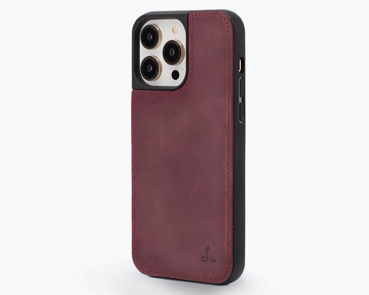 Vintage Leather Back Case - Apple iPhone 14 Pro Max Plum Apple iPhone 14 Pro Max - Snakehive UK