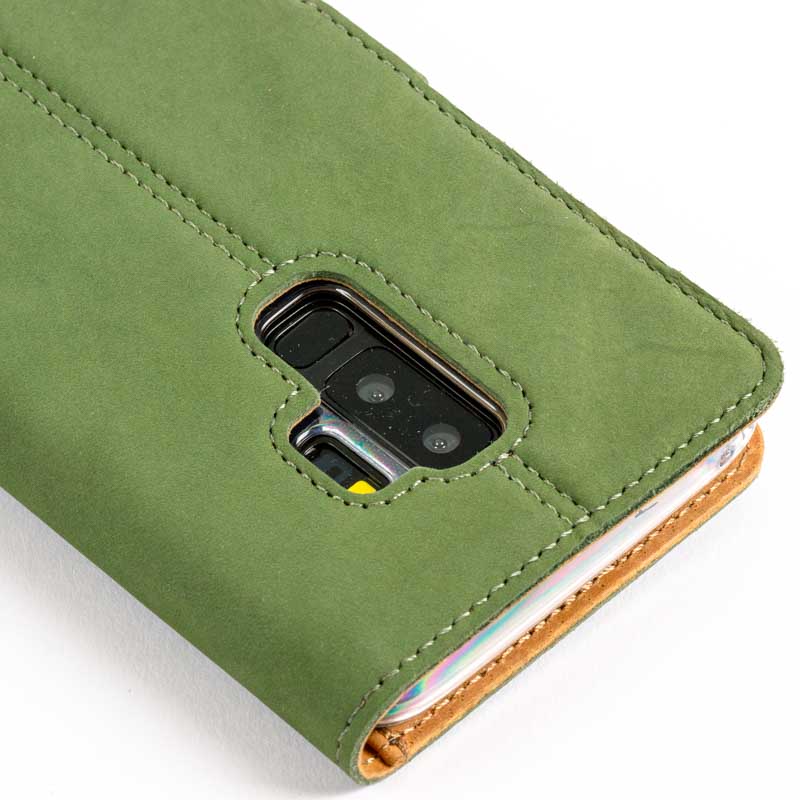 Vintage Leather Wallet - Samsung Galaxy S9 Plus (Almost Perfect) Moss Green Samsung Galaxy S9 Plus - Snakehive UK